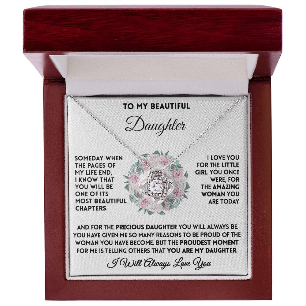 To My Beautiful Daughter - The Proudest Moment - Love Knot Necklace - Celeste Jewel