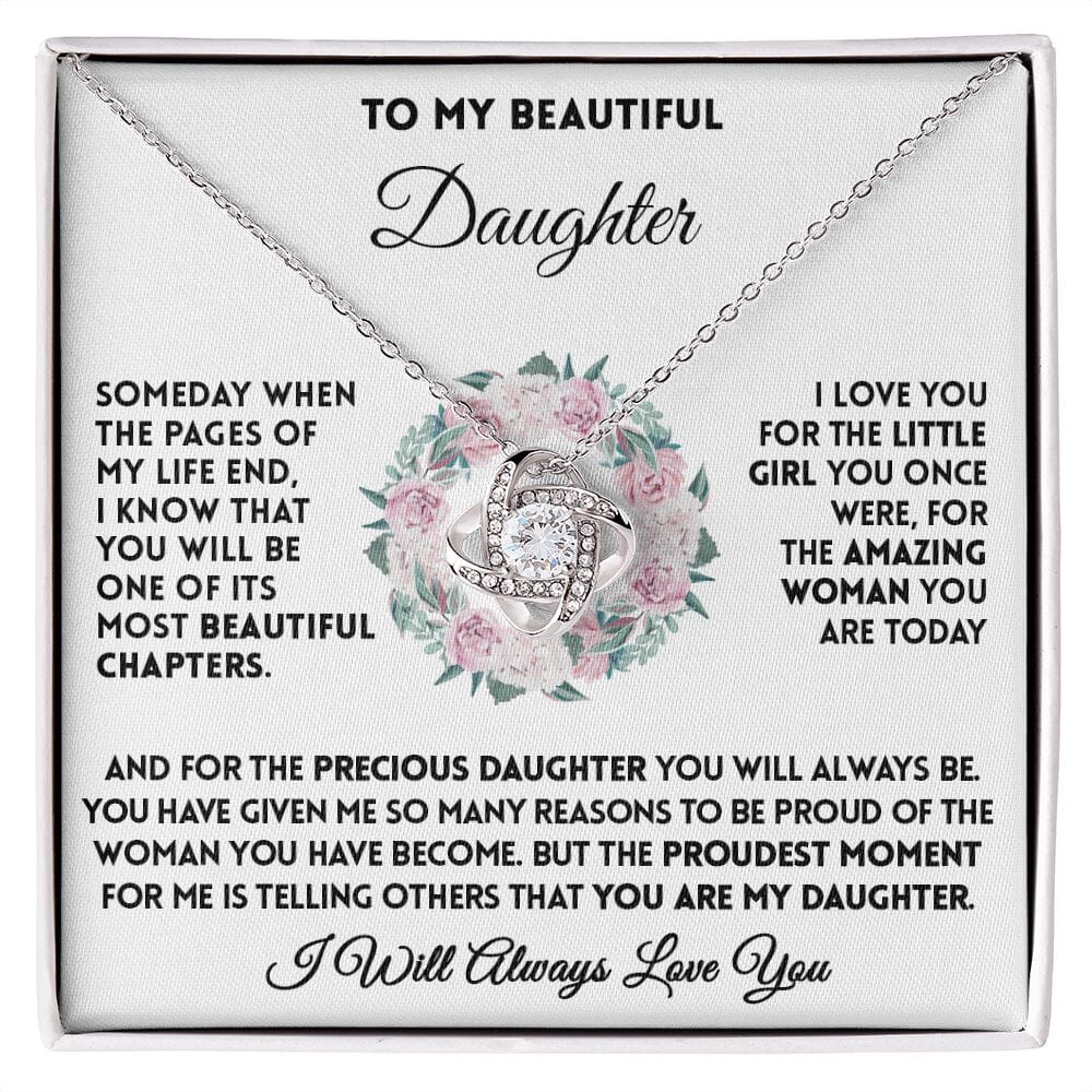 To My Beautiful Daughter - The Proudest Moment - Love Knot Necklace - Celeste Jewel