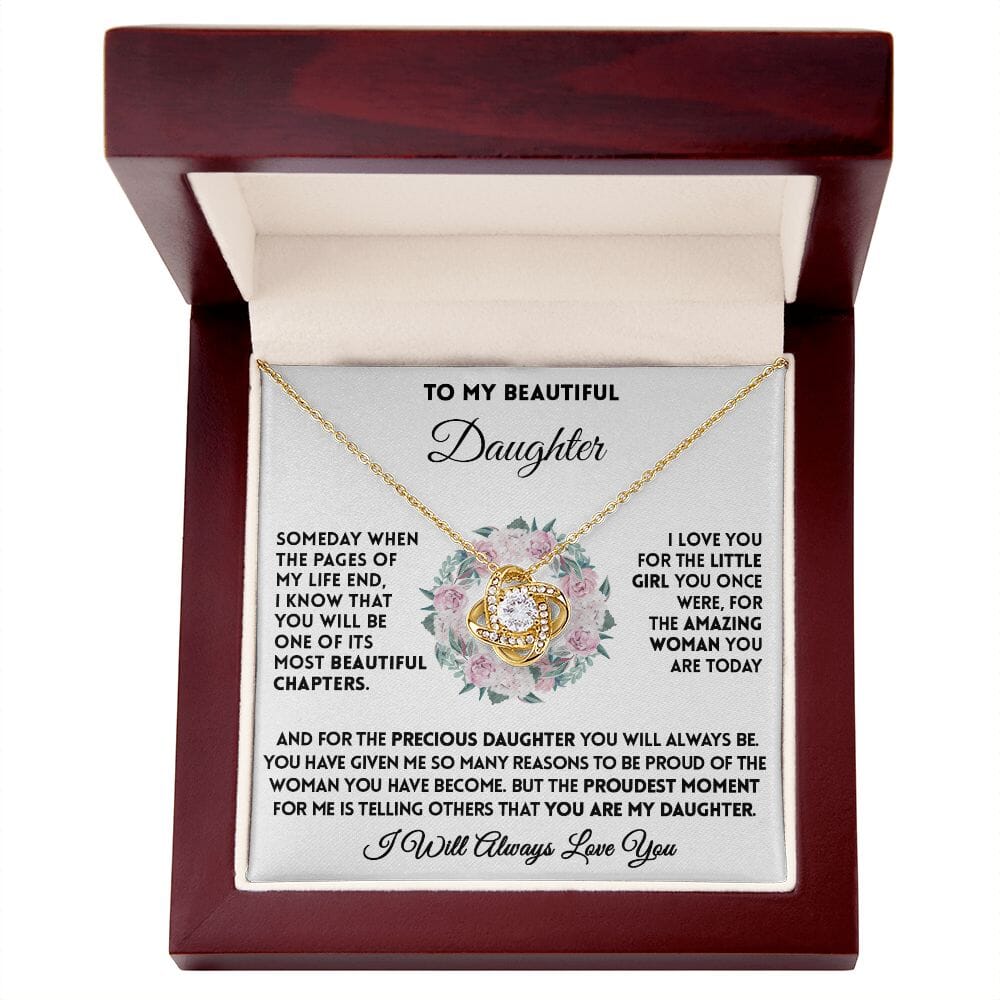 To My Beautiful Daughter - The Proudest Moment - Love Knot Necklace - Celeste Jewel