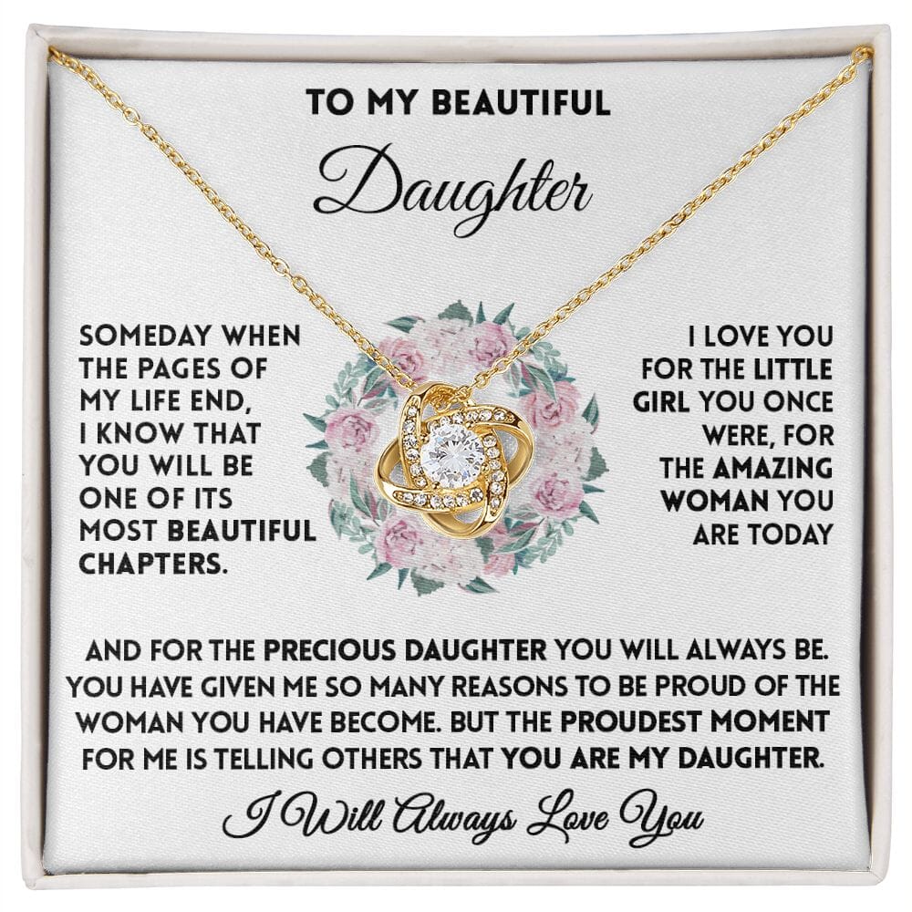 To My Beautiful Daughter - The Proudest Moment - Love Knot Necklace - Celeste Jewel