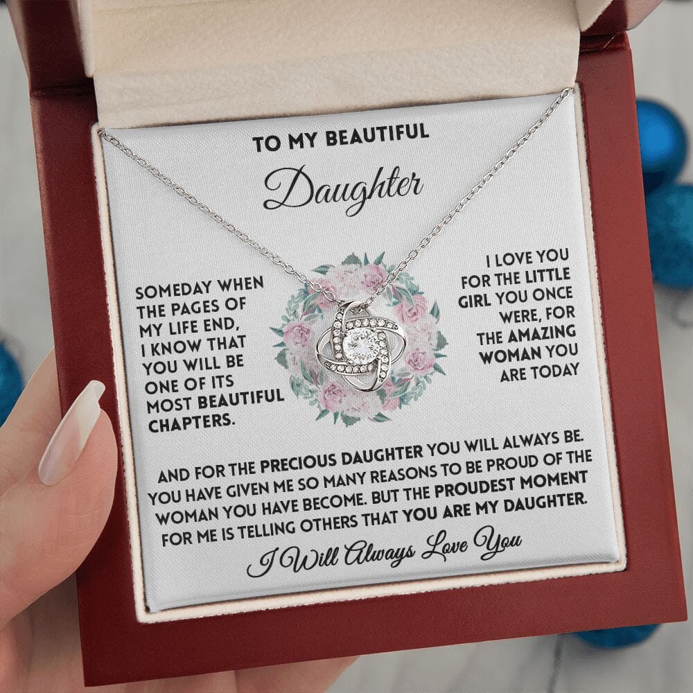 To My Beautiful Daughter - The Proudest Moment - Love Knot Necklace - Celeste Jewel