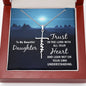 To My Beautiful Daughter - Trust In The Lord - Faith Cross Necklace - Celeste Jewel