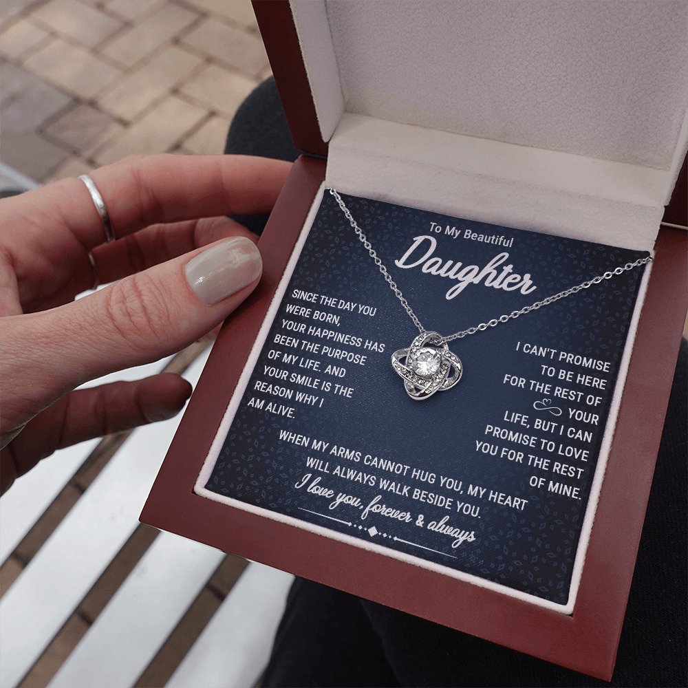 To My Beautiful Daughter - Walk Beside You - Love Knot Necklace - Celeste Jewel