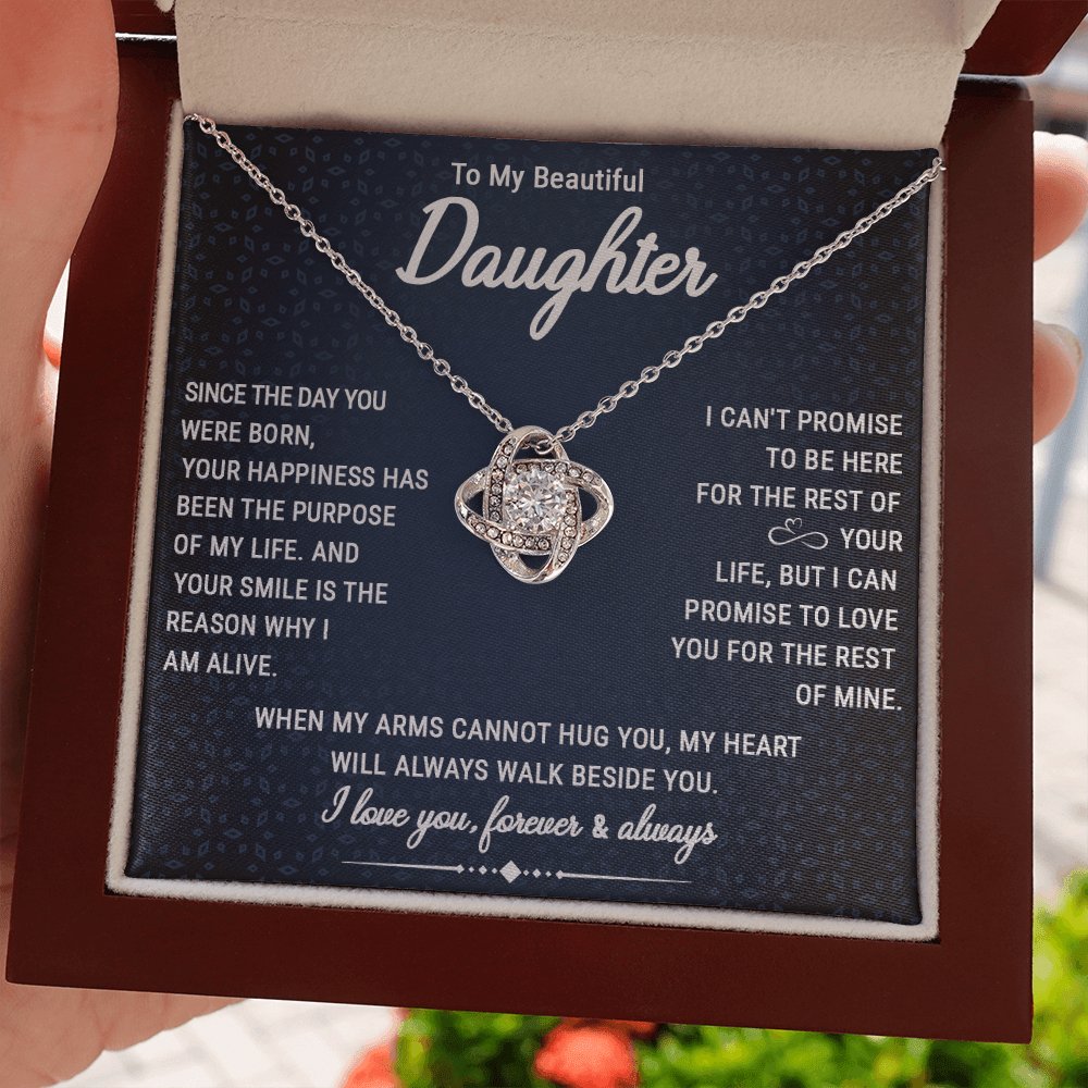 To My Beautiful Daughter - Walk Beside You - Love Knot Necklace - Celeste Jewel