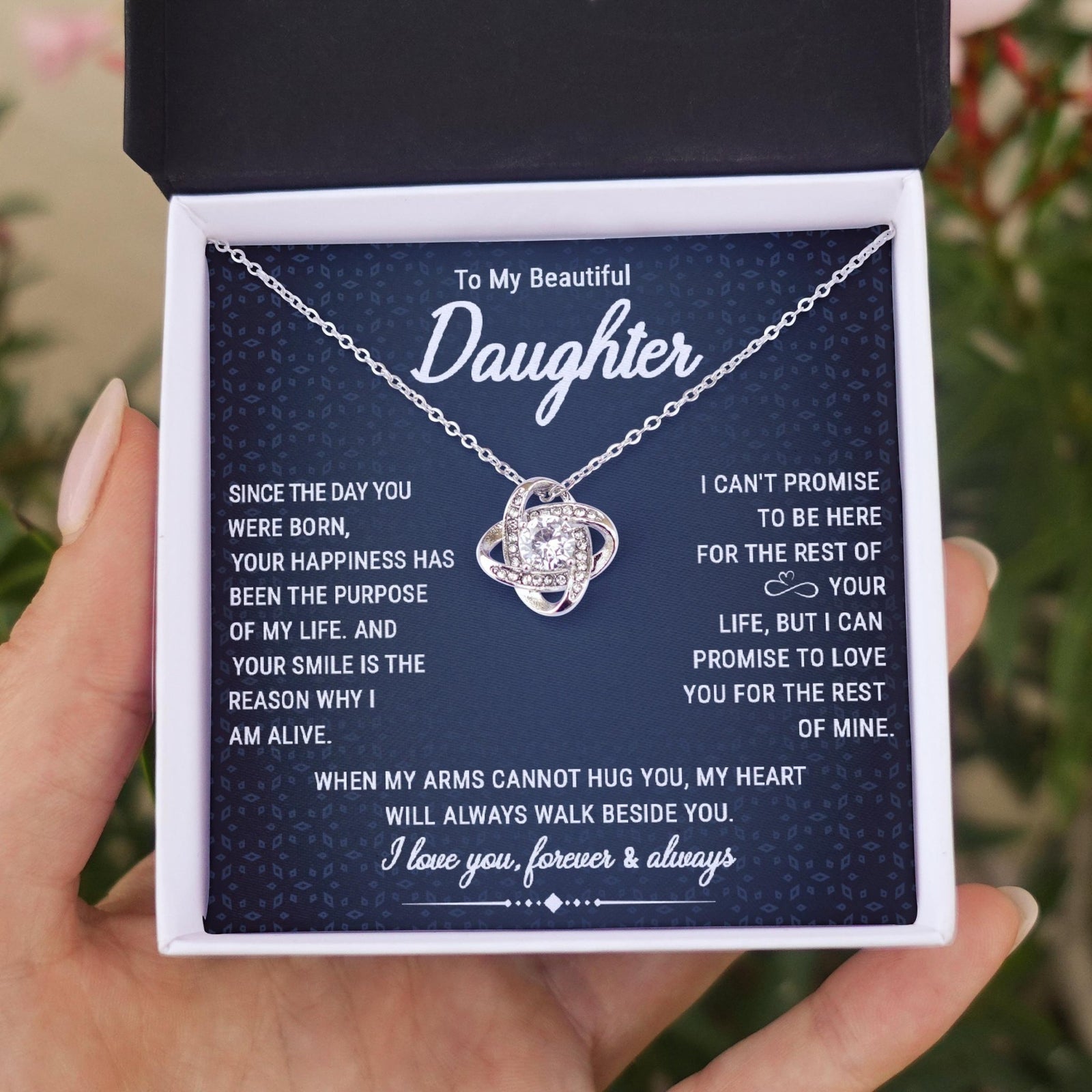 To My Beautiful Daughter - Walk Beside You - Love Knot Necklace - Celeste Jewel