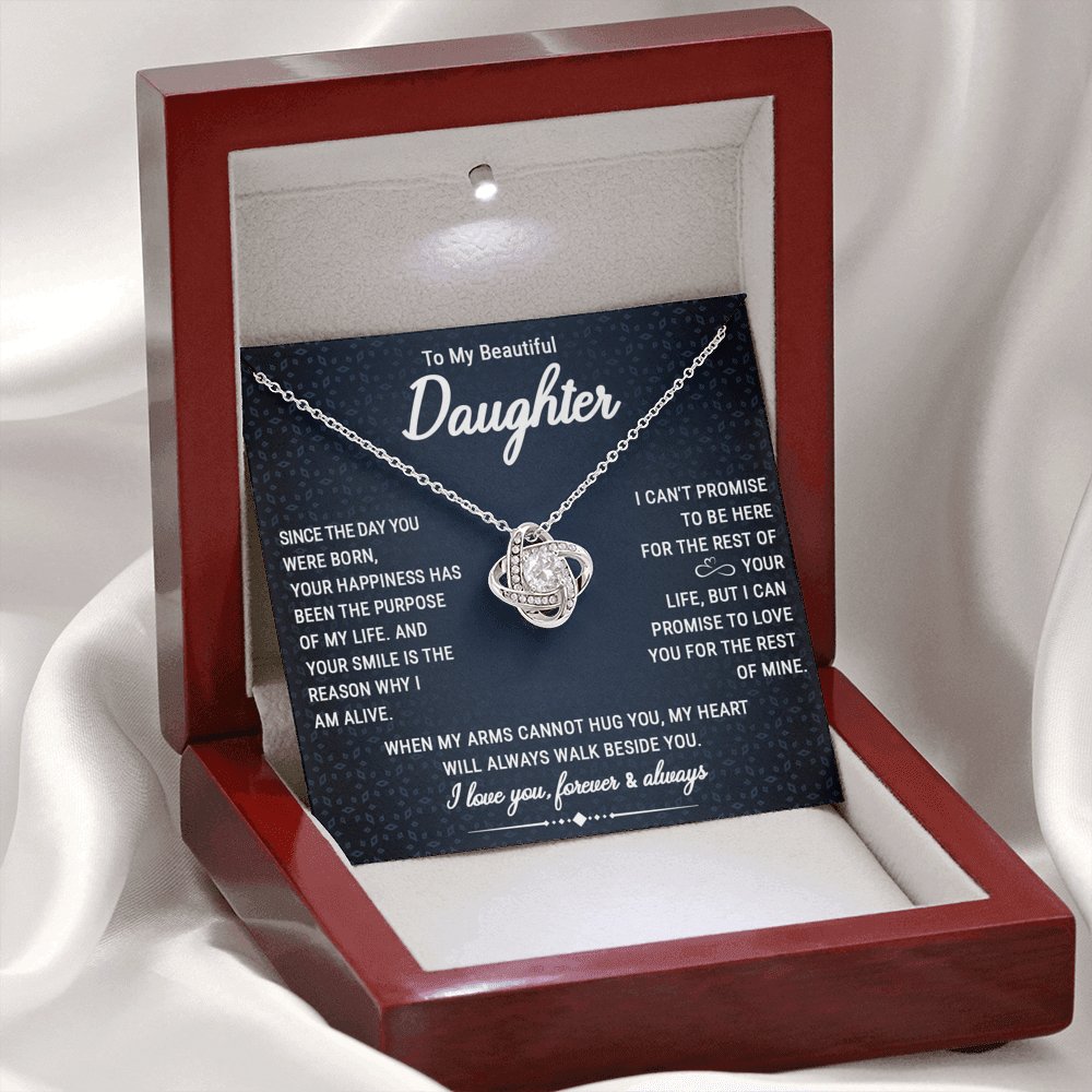 To My Beautiful Daughter - Walk Beside You - Love Knot Necklace - Celeste Jewel