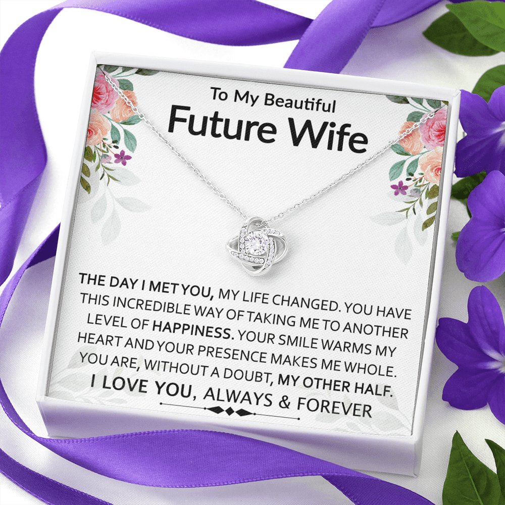 To My Beautiful Future Wife - My Other Half - Love Knot Necklace - Celeste Jewel