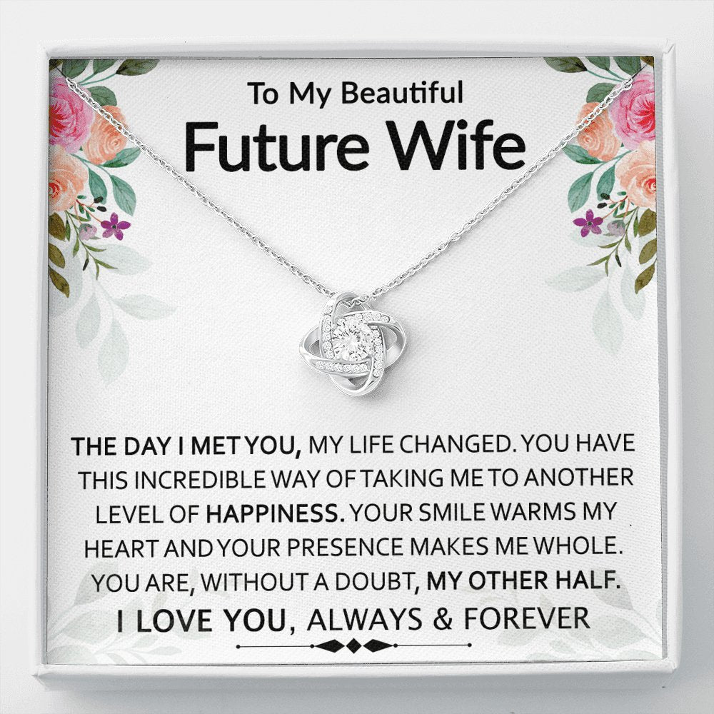 To My Beautiful Future Wife - My Other Half - Love Knot Necklace - Celeste Jewel