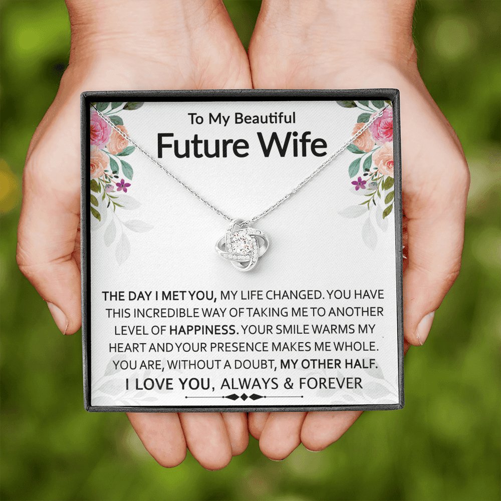 To My Beautiful Future Wife - My Other Half - Love Knot Necklace - Celeste Jewel