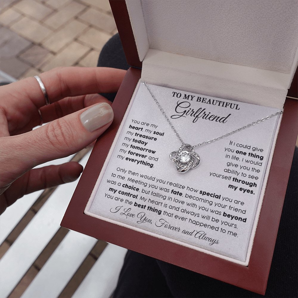 To My Beautiful Girlfriend - My Everything - Love Knot Necklace - Celeste Jewel