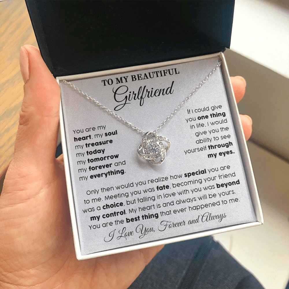 To My Beautiful Girlfriend - My Everything - Love Knot Necklace - Celeste Jewel