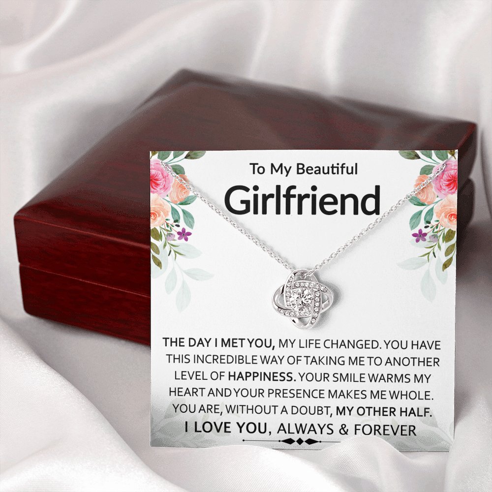 To My Beautiful Girlfriend - My Other Half - Love Knot Necklace - Celeste Jewel
