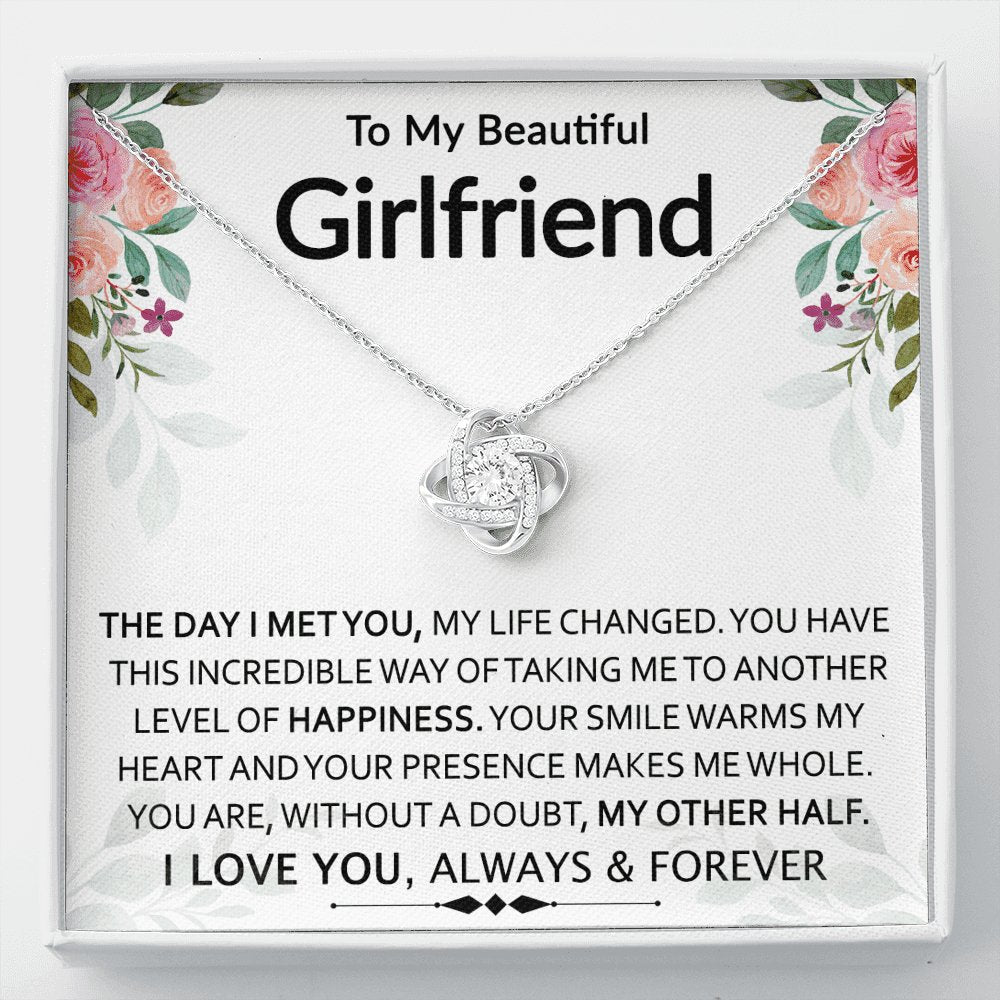 To My Beautiful Girlfriend - My Other Half - Love Knot Necklace - Celeste Jewel