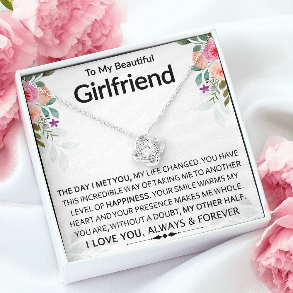 To My Beautiful Girlfriend - My Other Half - Love Knot Necklace - Celeste Jewel
