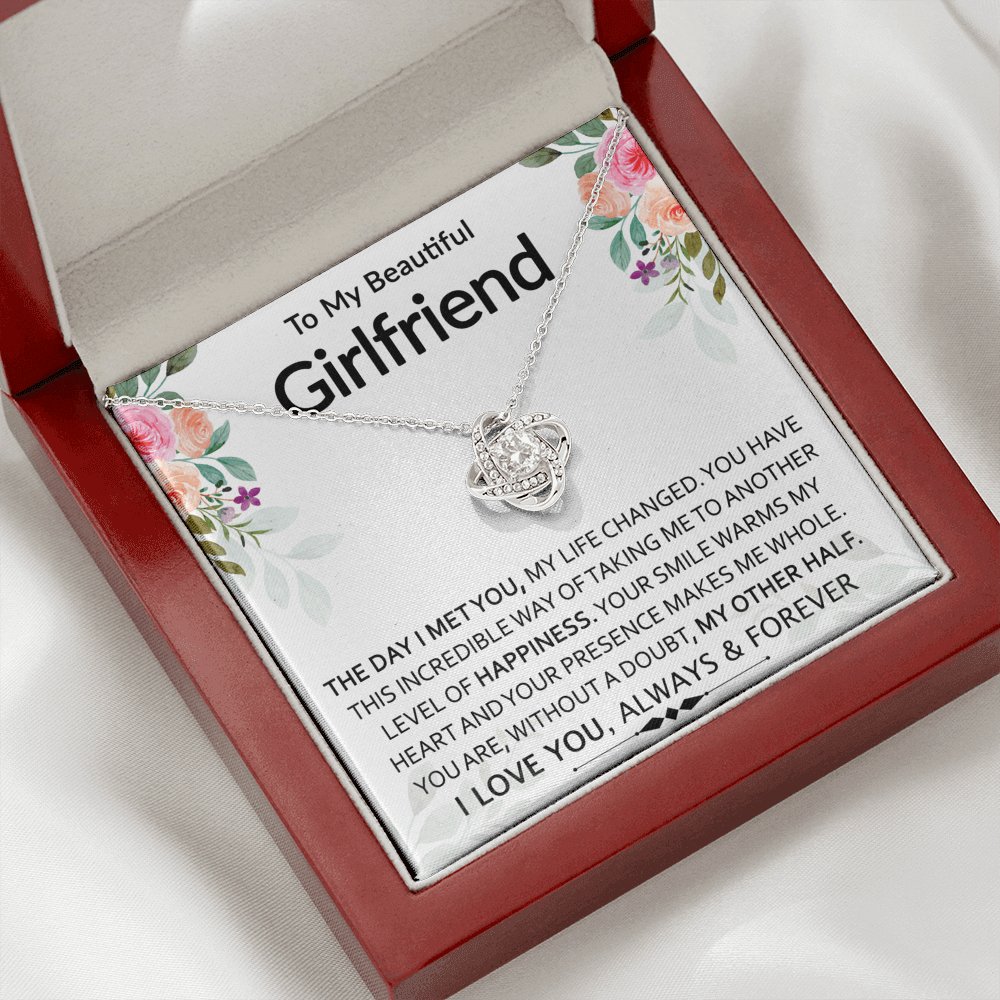 To My Beautiful Girlfriend - My Other Half - Love Knot Necklace - Celeste Jewel