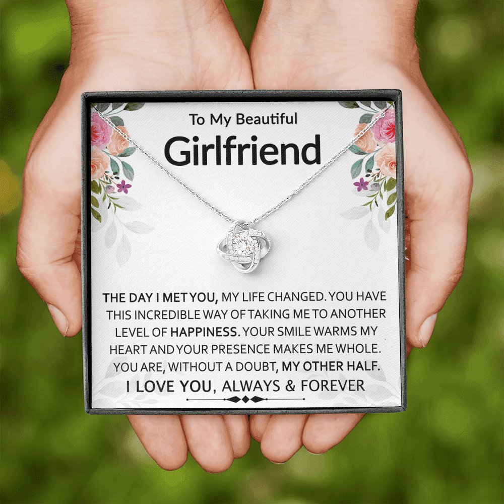 To My Beautiful Girlfriend - My Other Half - Love Knot Necklace - Celeste Jewel
