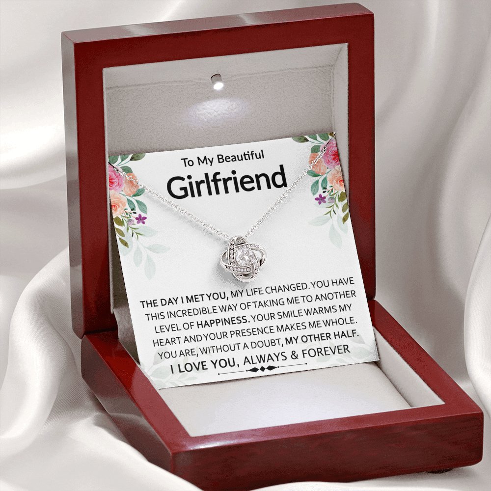 To My Beautiful Girlfriend - My Other Half - Love Knot Necklace - Celeste Jewel