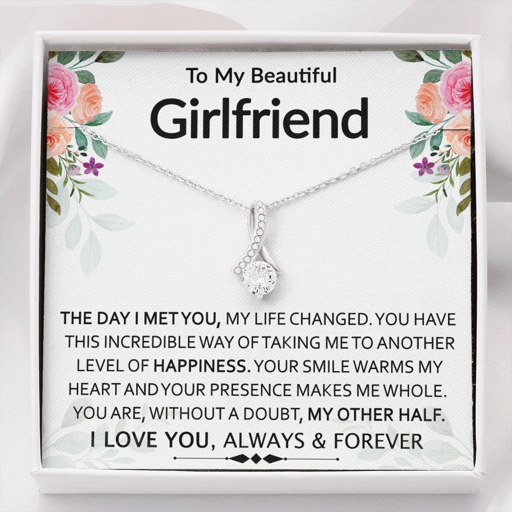 To My Beautiful Girlfriend - My Other Half - Sparkling Radiance Necklace - Celeste Jewel