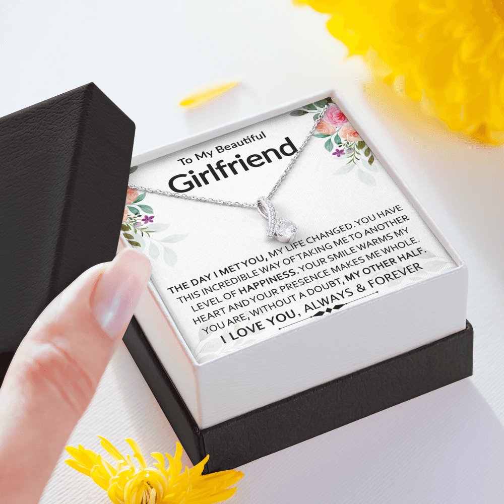 To My Beautiful Girlfriend - My Other Half - Sparkling Radiance Necklace - Celeste Jewel