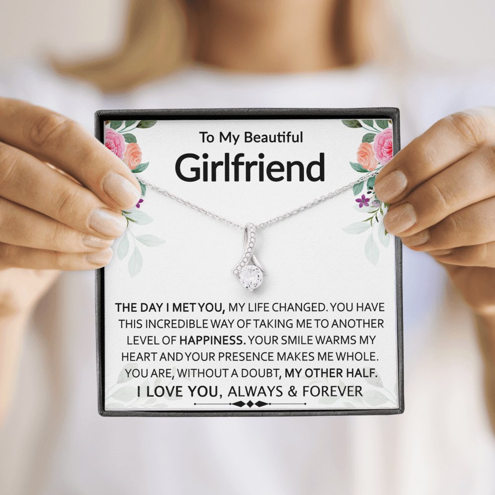 To My Beautiful Girlfriend - My Other Half - Sparkling Radiance Necklace - Celeste Jewel