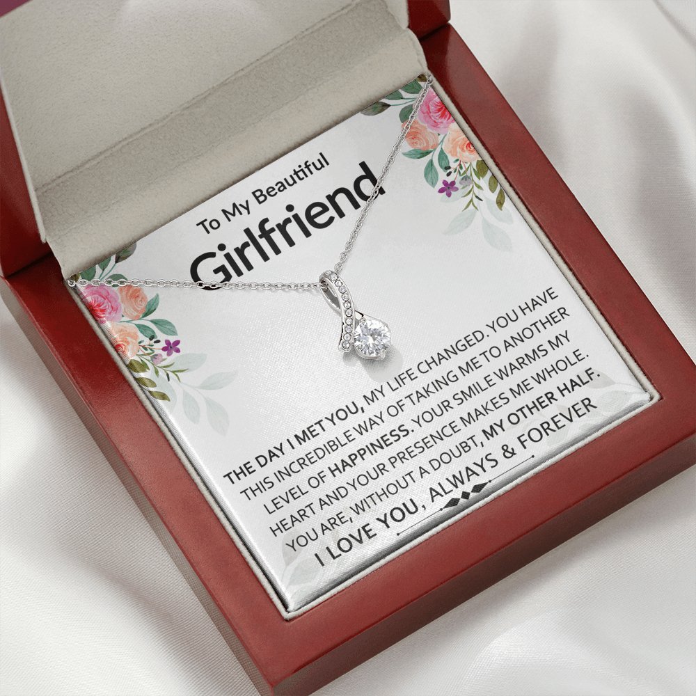 To My Beautiful Girlfriend - My Other Half - Sparkling Radiance Necklace - Celeste Jewel