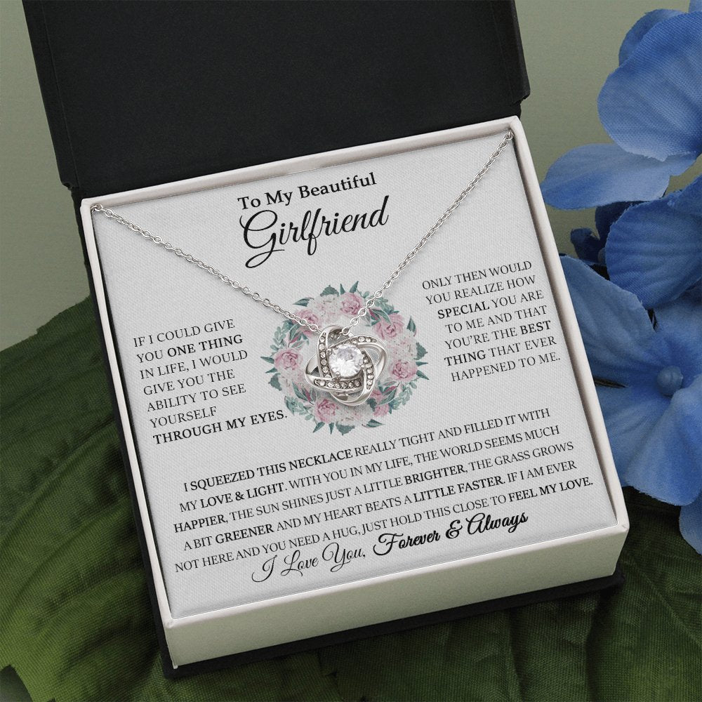 To My Beautiful Girlfriend - Through My Eyes - Love Knot Necklace - Celeste Jewel