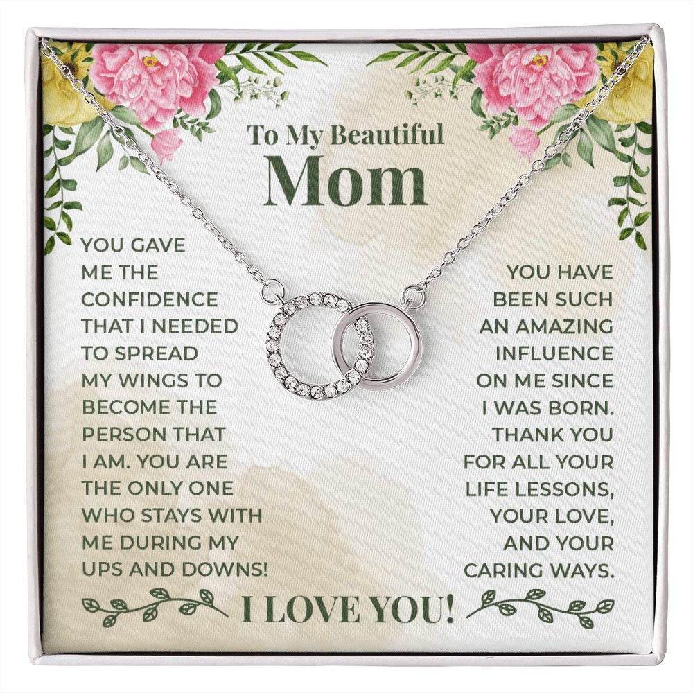 To My Beautiful Mom - Amazing Influence On Me - Perfect Pair Necklace - Celeste Jewel