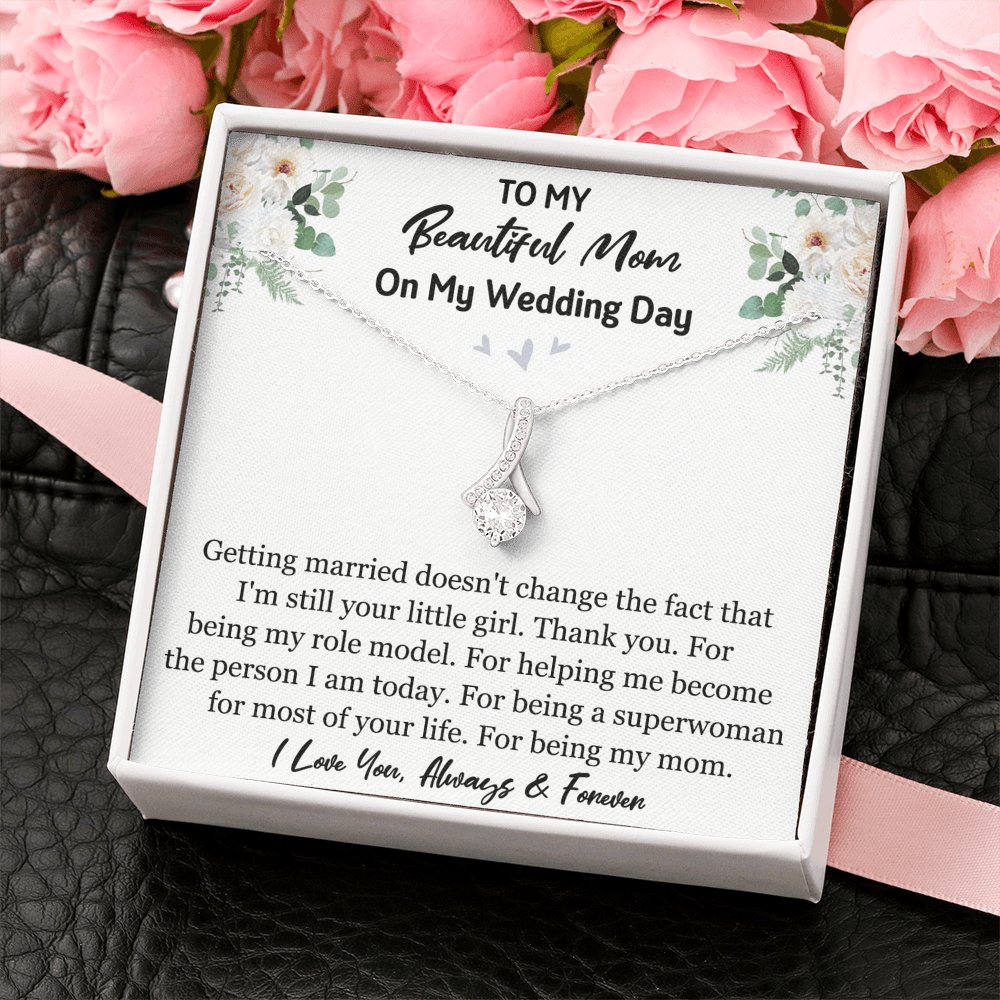 To My Beautiful Mom On My Wedding Day - Sparkling Radiance Necklace - Celeste Jewel