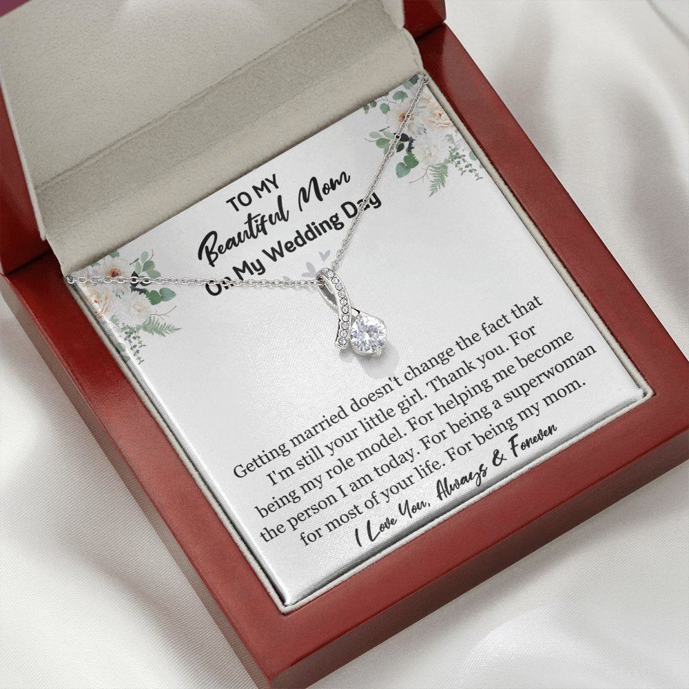 To My Beautiful Mom On My Wedding Day - Sparkling Radiance Necklace - Celeste Jewel