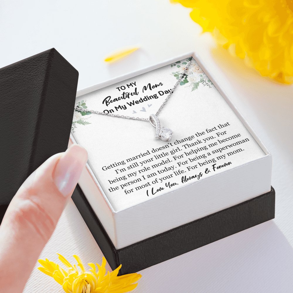To My Beautiful Mom On My Wedding Day - Sparkling Radiance Necklace - Celeste Jewel