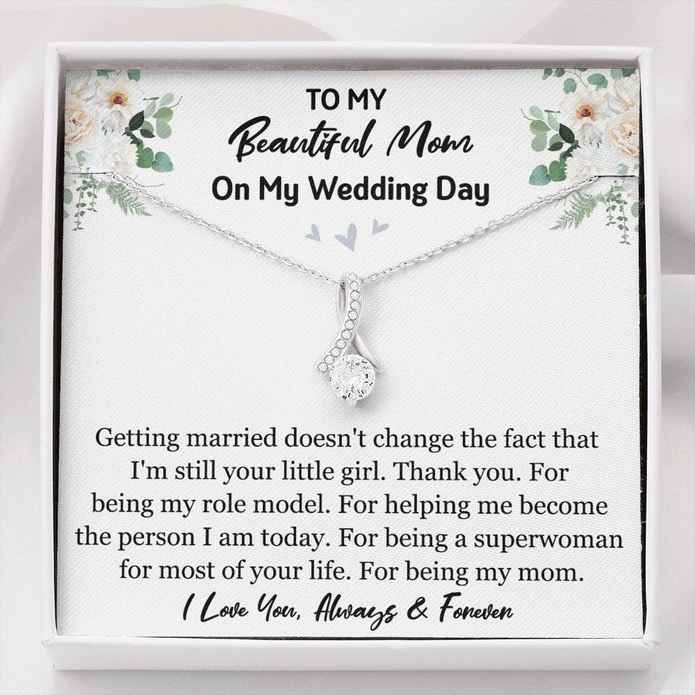 To My Beautiful Mom On My Wedding Day - Sparkling Radiance Necklace - Celeste Jewel