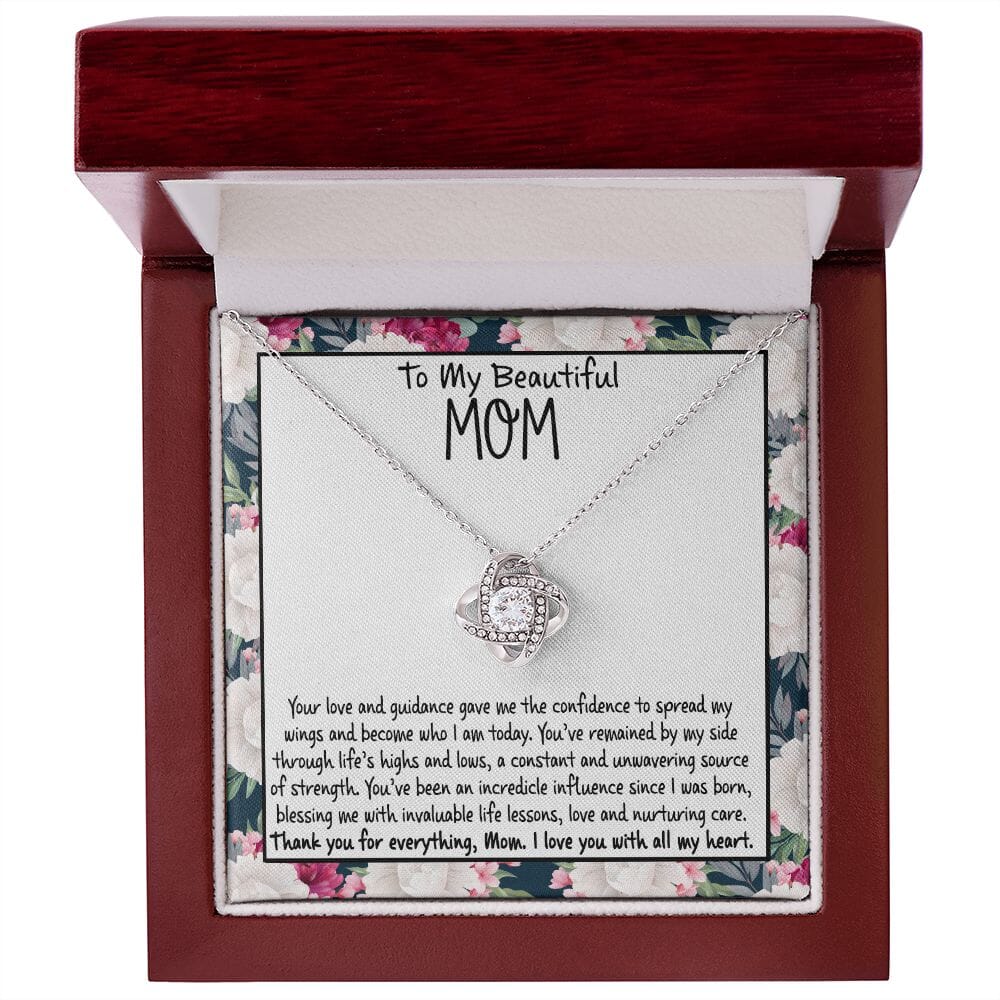 To My Beautiful Mom - Thank You For Everything - Love Knot Necklace - Celeste Jewel
