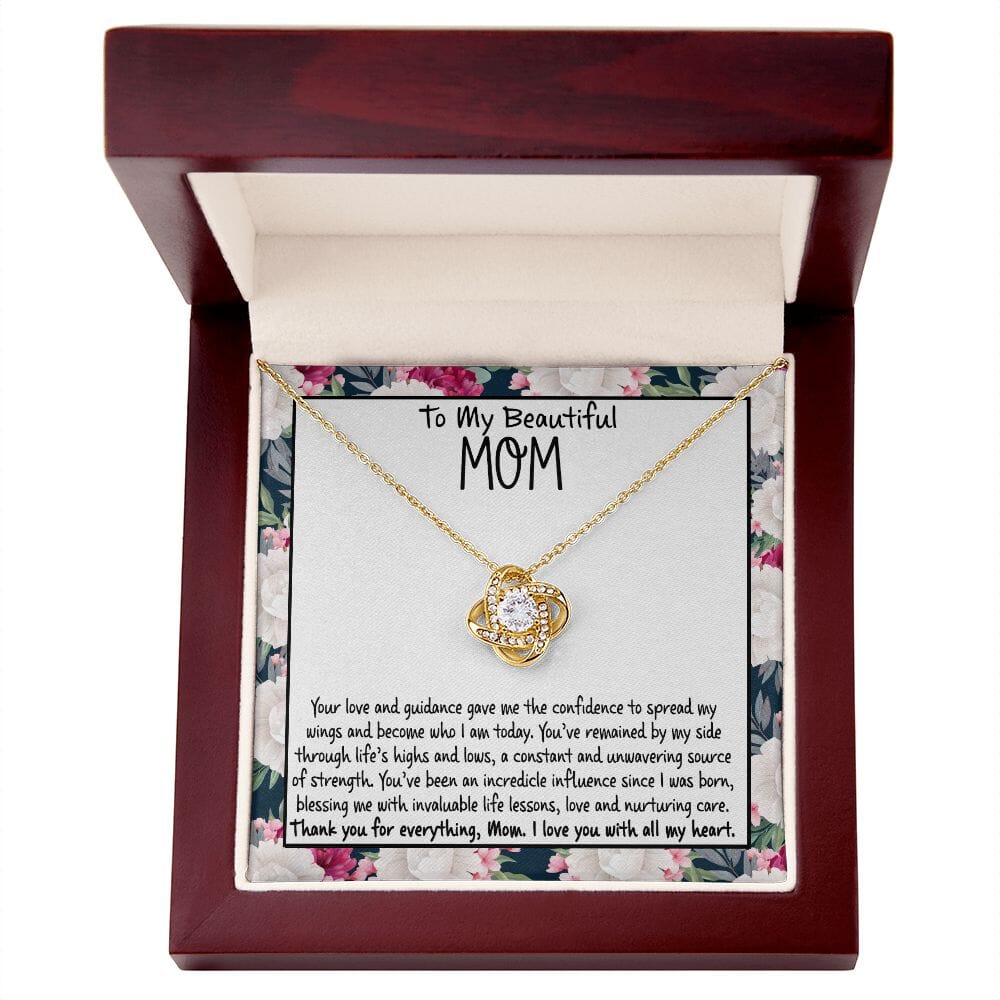 To My Beautiful Mom - Thank You For Everything - Love Knot Necklace - Celeste Jewel
