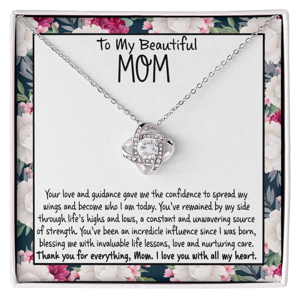 To My Beautiful Mom - Thank You For Everything - Love Knot Necklace - Celeste Jewel