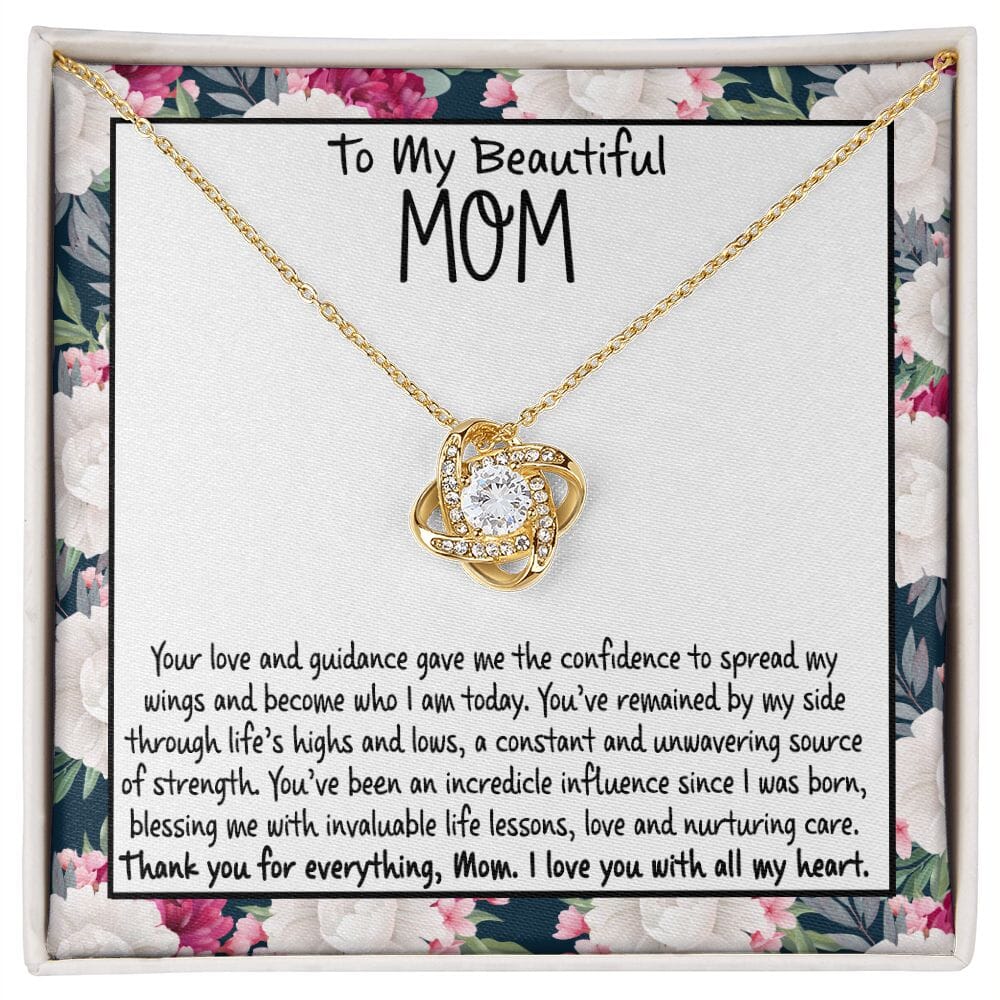 To My Beautiful Mom - Thank You For Everything - Love Knot Necklace - Celeste Jewel