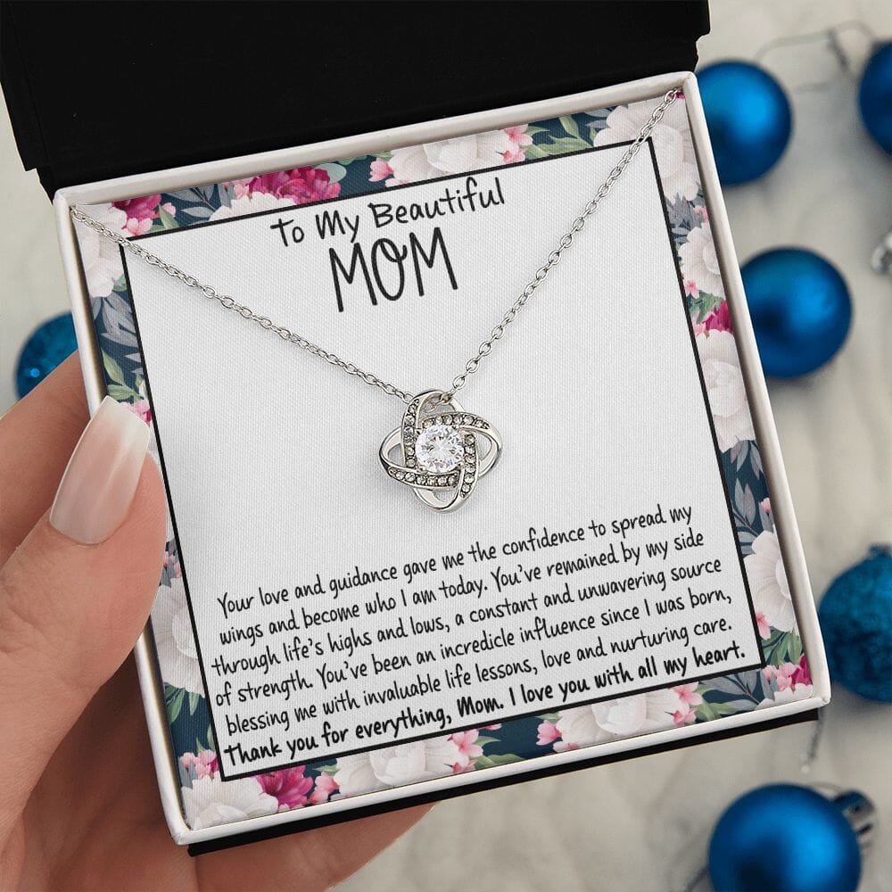 To My Beautiful Mom - Thank You For Everything - Love Knot Necklace - Celeste Jewel