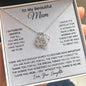 To My Beautiful Mum (From Daughter) - Forever Grateful - Love Knot Necklace - Celeste Jewel