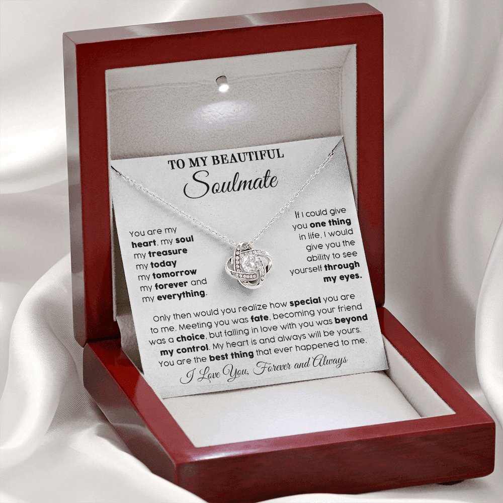 To My Beautiful Soulmate - My Everything - Love Knot Necklace - Celeste Jewel