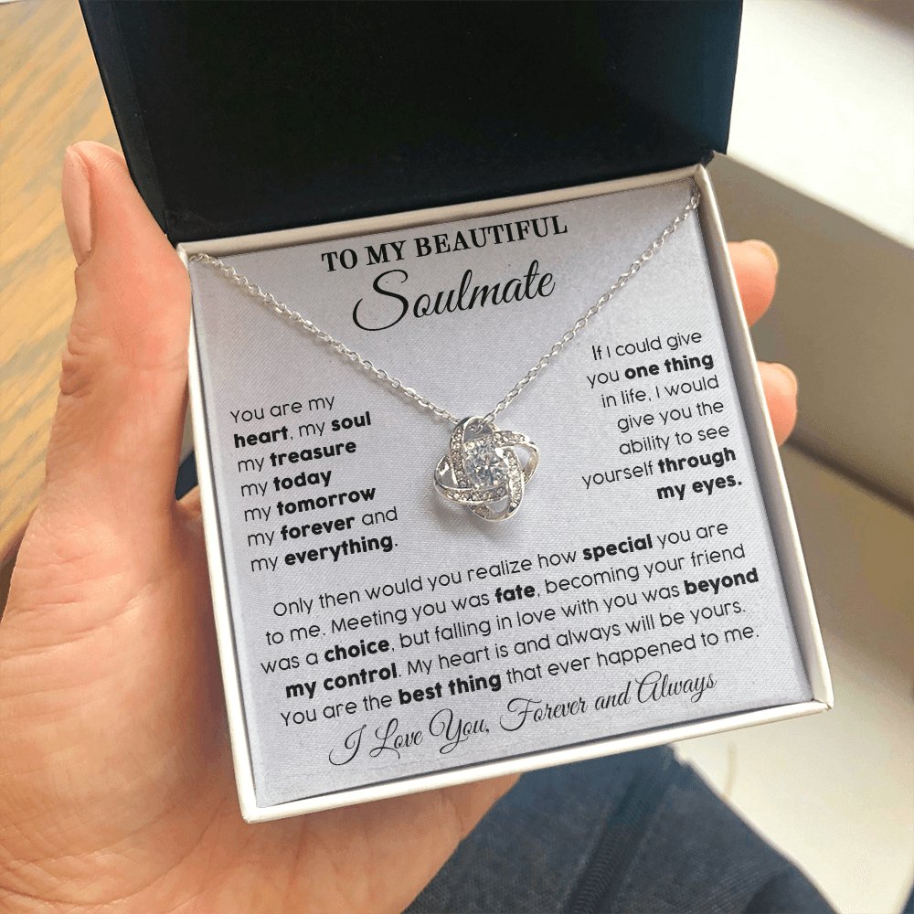 To My Beautiful Soulmate - My Everything - Love Knot Necklace - Celeste Jewel