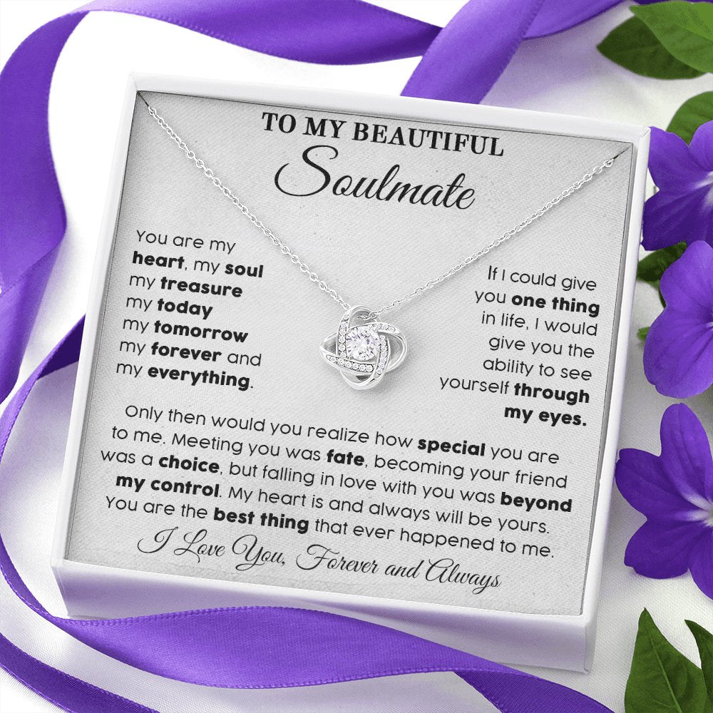 To My Beautiful Soulmate - My Everything - Love Knot Necklace - Celeste Jewel