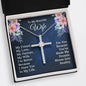 To My Beautiful Wife - For You - Cubic Zirconia Cross Necklace - Celeste Jewel