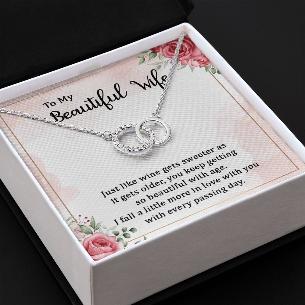 To My Beautiful Wife - Just Like Wine - Perfect Pair Necklace - Celeste Jewel