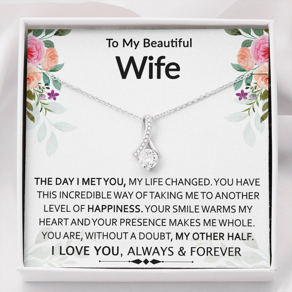 To My Beautiful Wife - My Other Half - Sparkling Radiance Necklace - Celeste Jewel