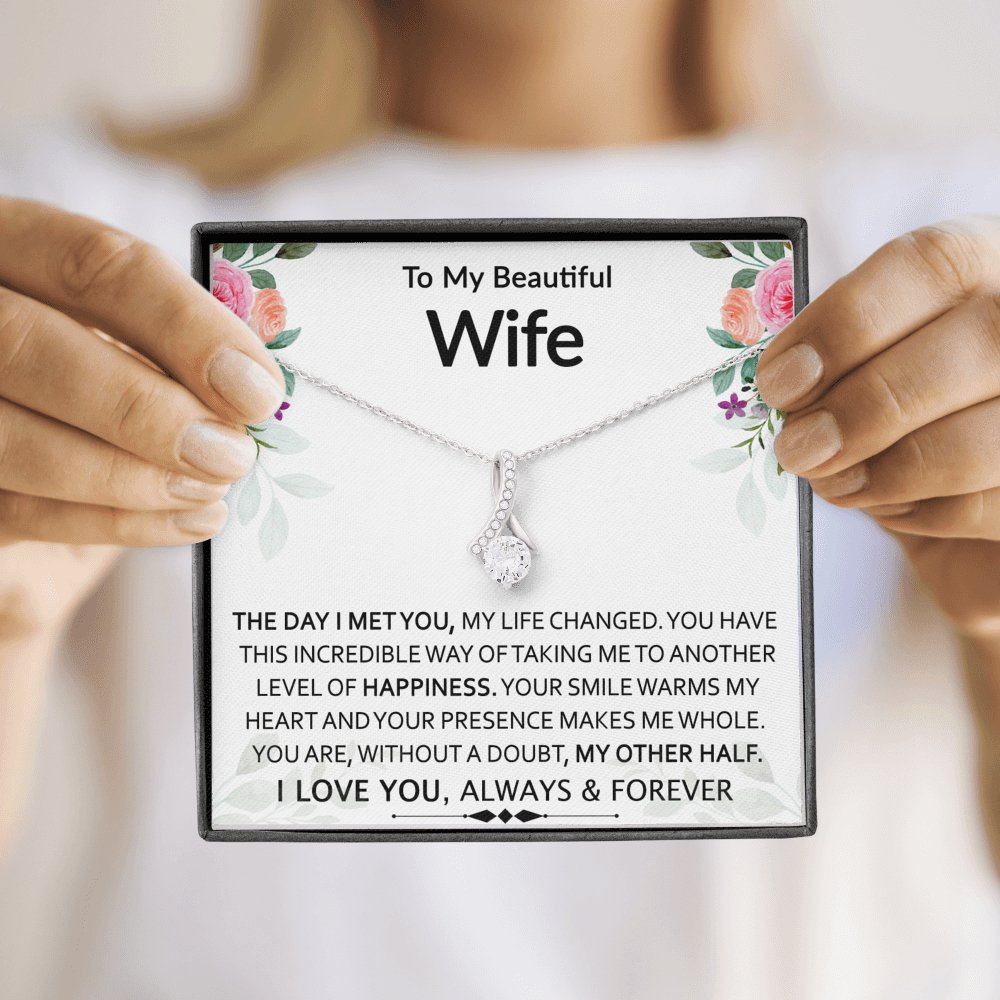 To My Beautiful Wife - My Other Half - Sparkling Radiance Necklace - Celeste Jewel