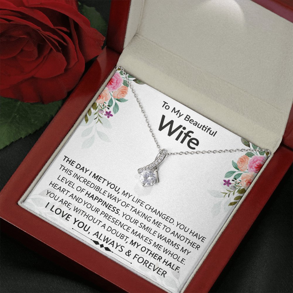 To My Beautiful Wife - My Other Half - Sparkling Radiance Necklace - Celeste Jewel