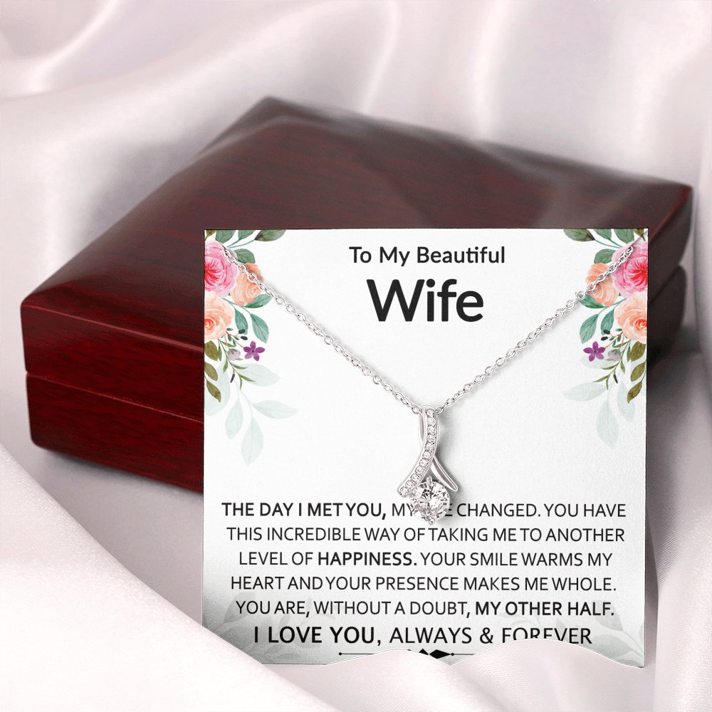 To My Beautiful Wife - My Other Half - Sparkling Radiance Necklace - Celeste Jewel