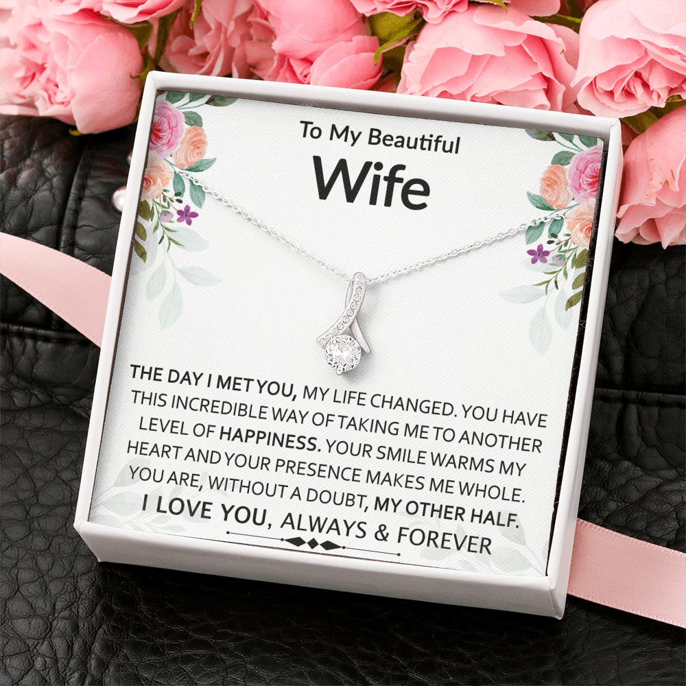 To My Beautiful Wife - My Other Half - Sparkling Radiance Necklace - Celeste Jewel