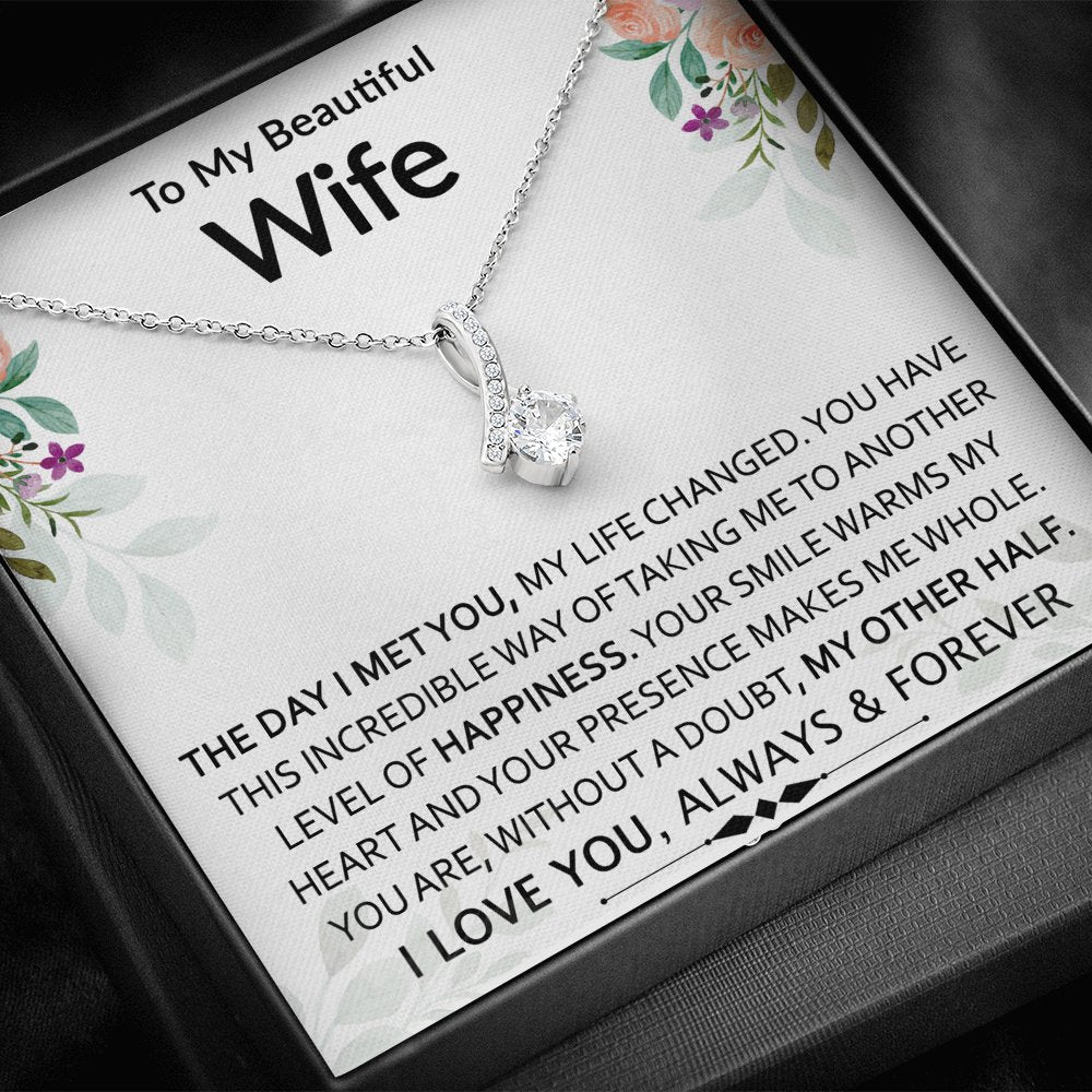To My Beautiful Wife - My Other Half - Sparkling Radiance Necklace - Celeste Jewel