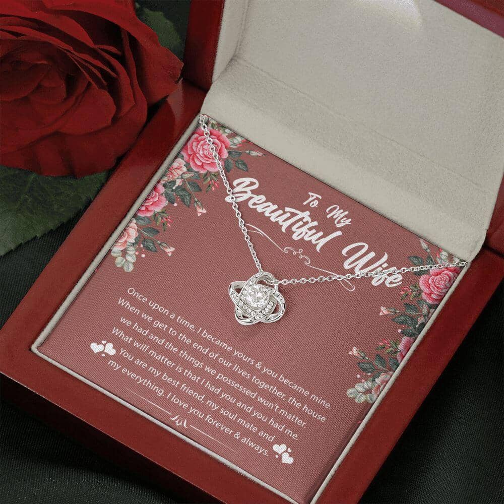 To My Beautiful Wife - Once Upon A Time - Love Knot Necklace - Celeste Jewel