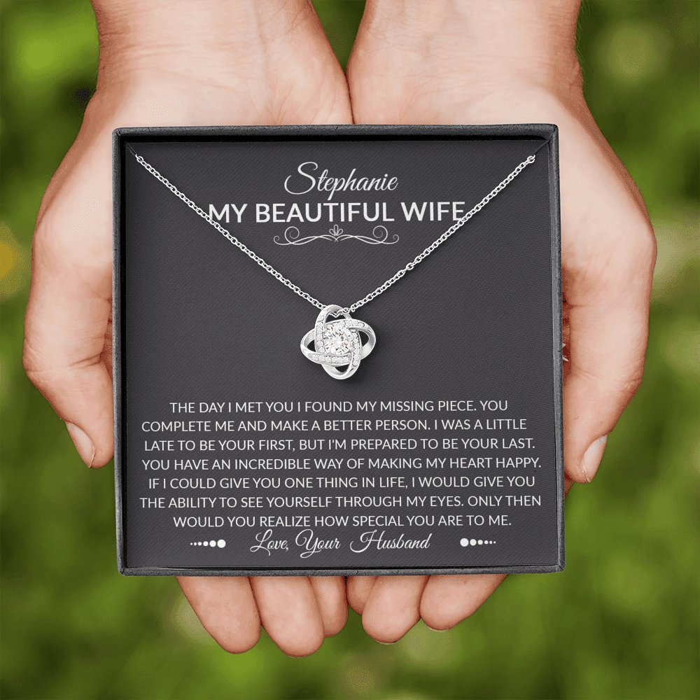To My Beautiful Wife - The Day I Met You - Love Knot Necklace - Celeste Jewel
